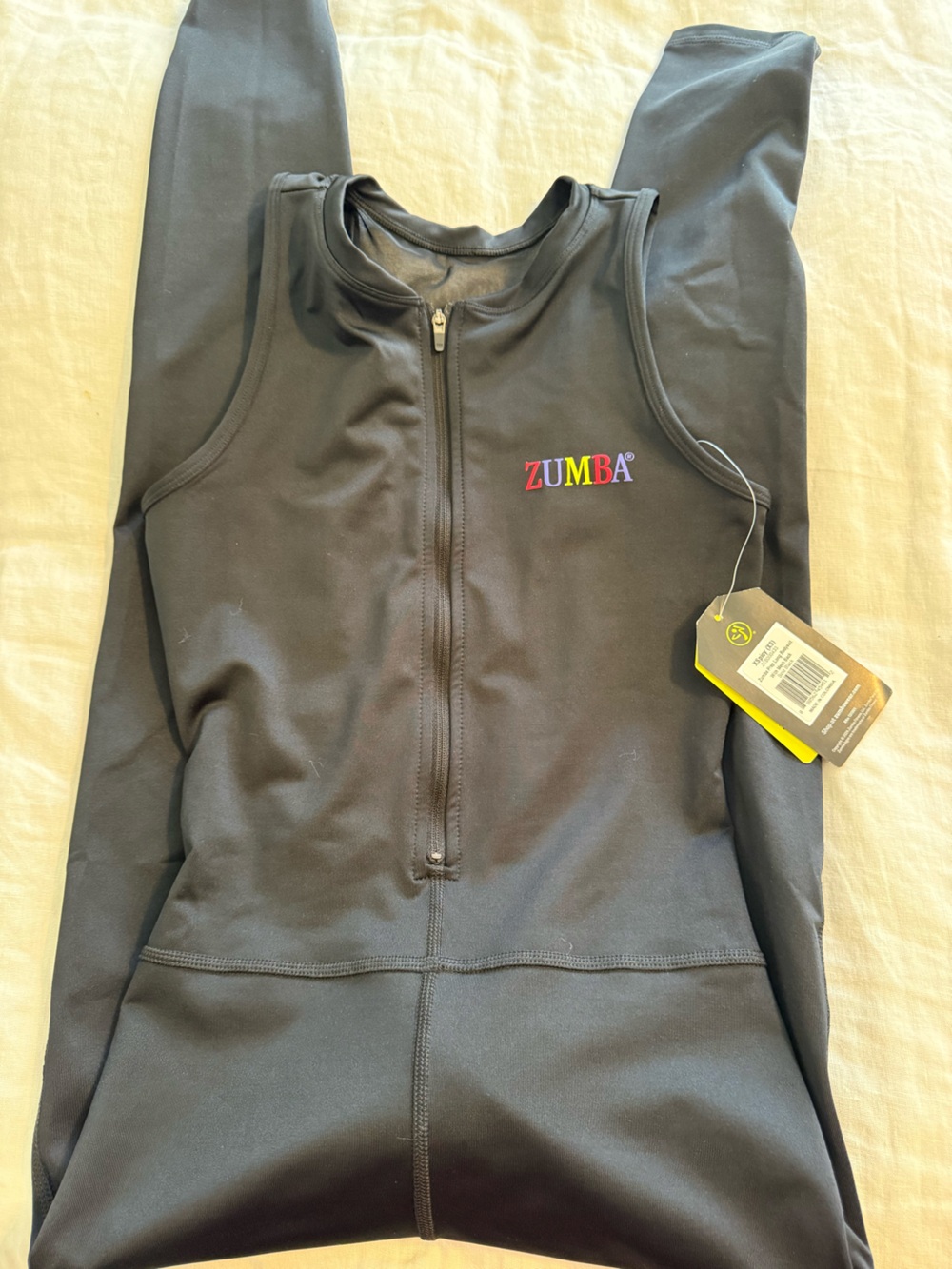 Zumba Fitness Men's Black Full-Zip Vest with Multicolor Logo